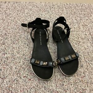 Black Leather Strappy Sandal